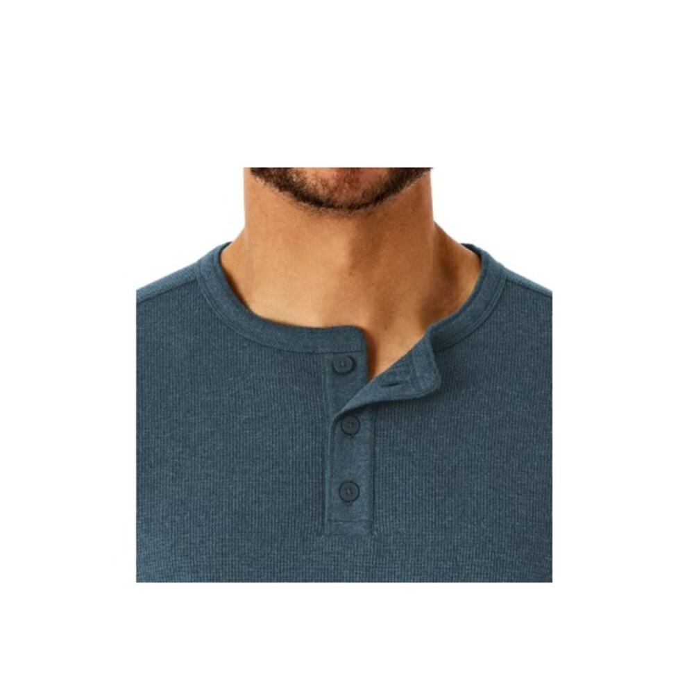 Member's Mark Men's Thermal Henley Blue Size M - Picture 3 of 3